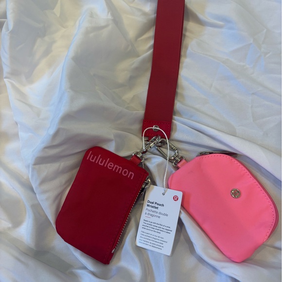 Lululemon Red and Pink Dual Pouch Wristlet